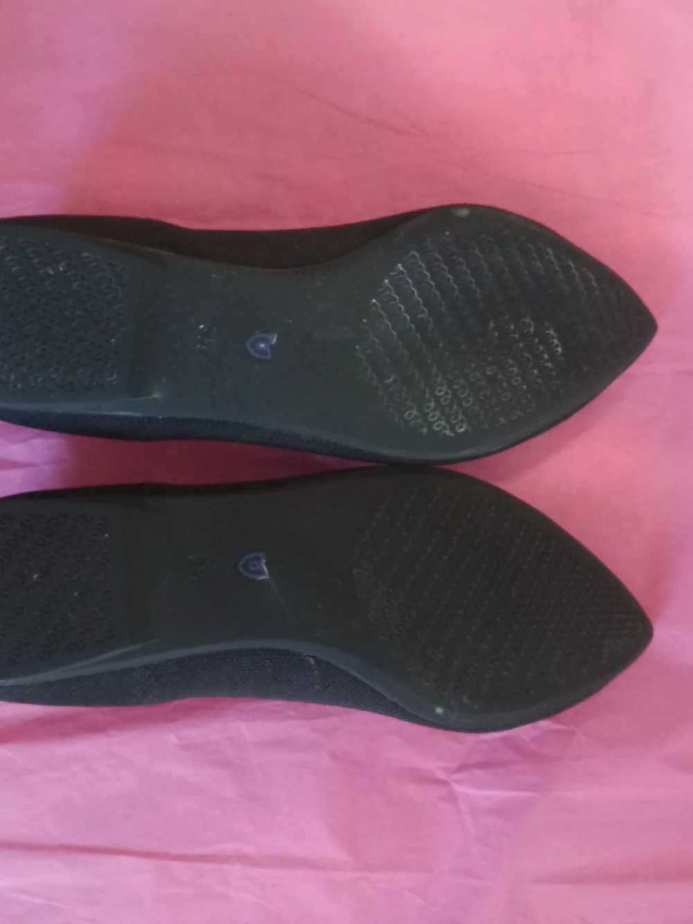 Rothy's Women's Black Pointed Flat with Blue Trim - Picture 10 of 16